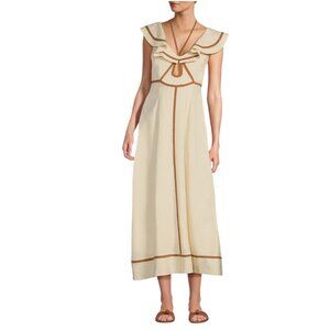 NWT Antonio Melani x MG Style Kurry Dress Womens 18 Tan Brown Flan Flounce NEW